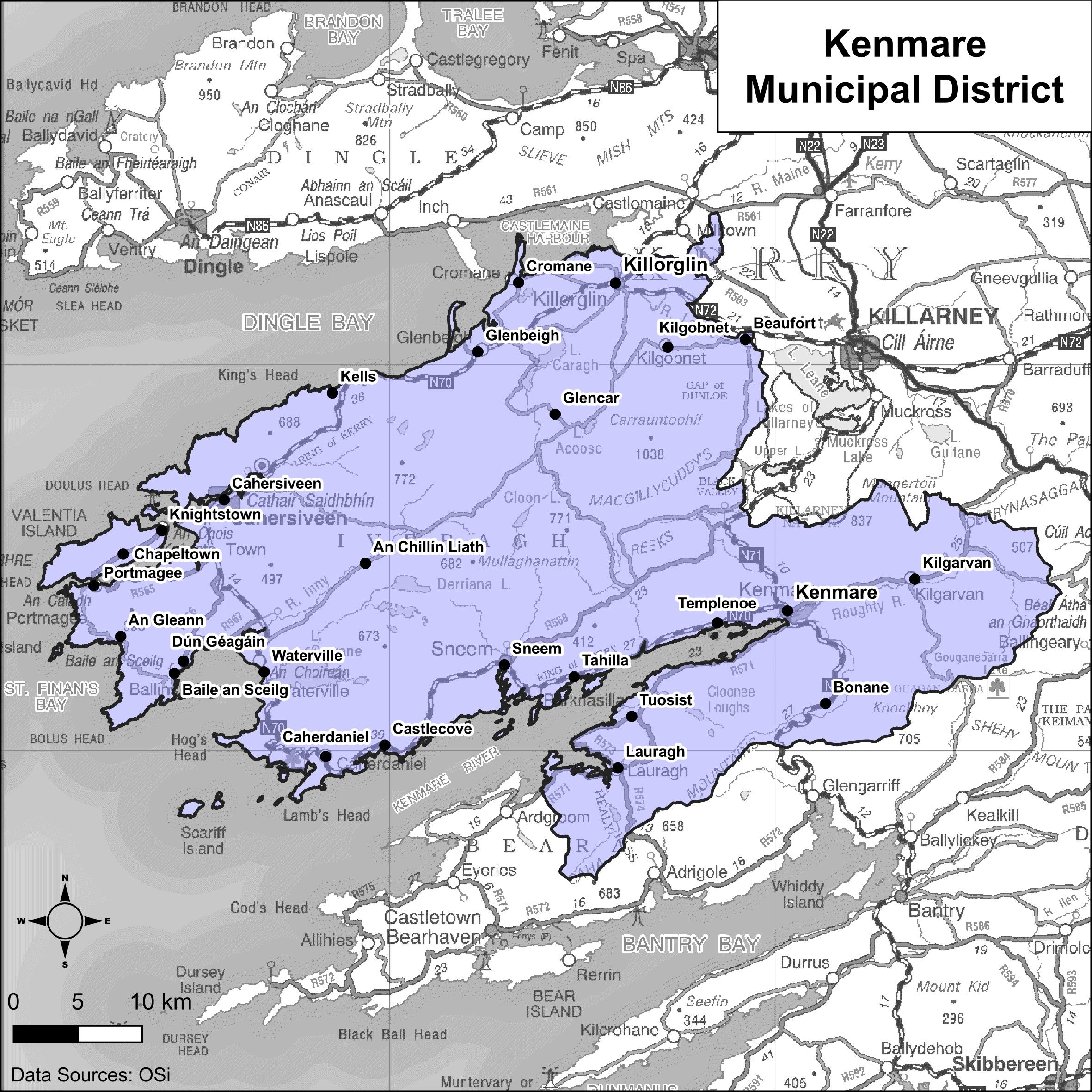 Kenmare Municipal District Map